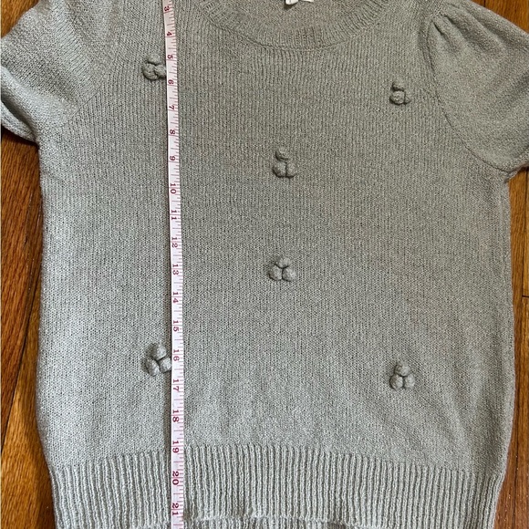 MINE Sweater Womens M Gray Speckled Pom Poms Pullover - Picture 6 of 8
